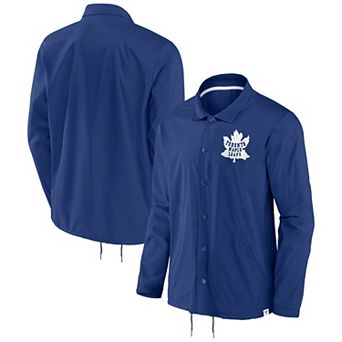 Men's Fanatics Blue Toronto Maple Leafs True Classics Varsity Coach Full-Snap Jacket