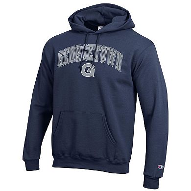 Men's Champion Navy Georgetown Hoyas Arched Logo Fleece Pullover Hoodie