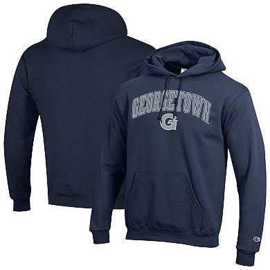 Men's Champion Navy Georgetown Hoyas Arched Logo Fleece Pullover Hoodie