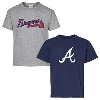 Youth Soft as a Grape Navy/Gray Atlanta Braves Two-Pack T-Shirt Set