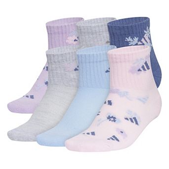 Girls adidas Cushioned 6 pc Quarter Socks