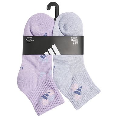 Girls adidas Cushioned 6-pc. Quarter Socks