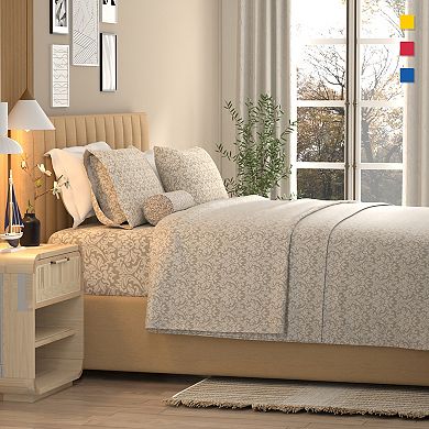 Color Sense Cool & Crisp Percale Weave Cotton Sheet Set with Pillowcases