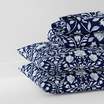 Color Sense Cool & Crisp Percale Weave Cotton Sheet Set with Pillowcases