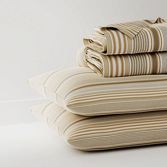 Color Sense Cool & Crisp Percale Weave Cotton Sheet Set with Pillowcases