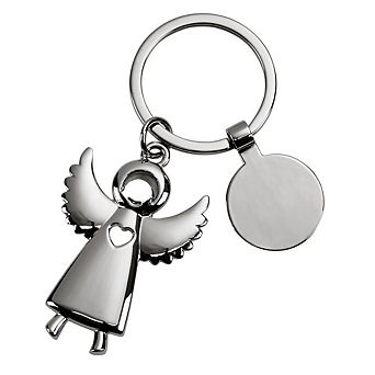 Standing Angel Keychain with Tag