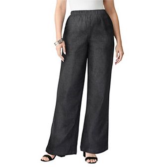 Roaman's Women's Plus Size Plus Size Comfort Stretch Wide Leg Jean
