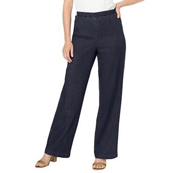 Roaman's Women's Plus Size Comfort Stretch Wide Leg Jean