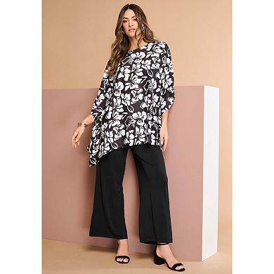 Roaman's Women's Plus Size Georgette Poncho