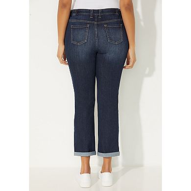 Catherines Women's Plus Size Girlfriend Roll Cuff Jean