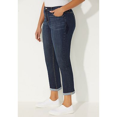 Catherines Women's Plus Size Girlfriend Roll Cuff Jean