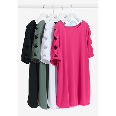 Woman Within Plus Size Cut-Out Sleeve Tunic