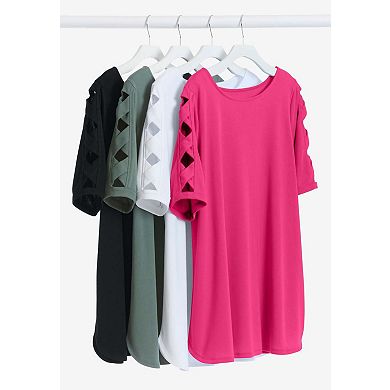 Woman Within Plus Size Cut-Out Sleeve Tunic