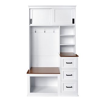 Merax Modern Entryway Bench with Coat Rack