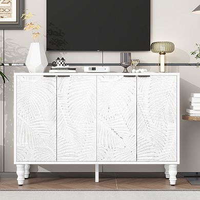 Merax 47.2'' Modern TV Stand, Entertainment Center Media Console with 2 Spacious Storage Space