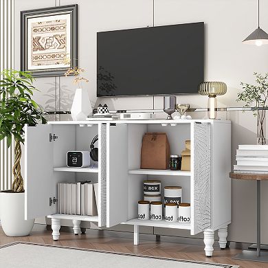 Merax 47.2'' Modern TV Stand, Entertainment Center Media Console with 2 Spacious Storage Space