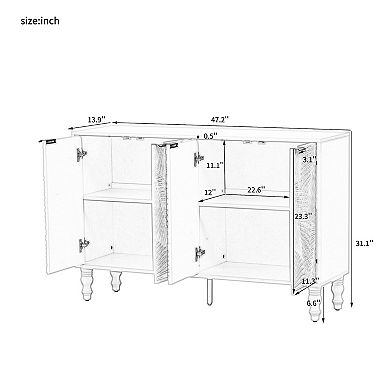 Merax 47.2'' Modern TV Stand, Entertainment Center Media Console with 2 Spacious Storage Space