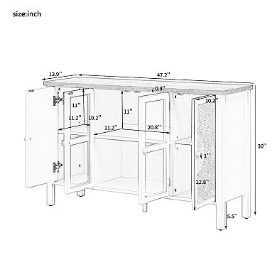 Merax 47.2'' Retro TV Stand for TVs up to 43 Inches