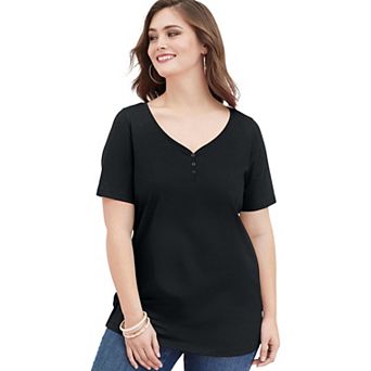 Roaman's Women's Plus Size Short Sleeve Sweetheart Ultimate Tee