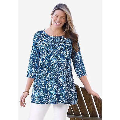 Woman Within Plus Size 2-Pocket Swing Tunic