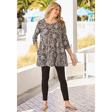 Woman Within Plus Size 2-Pocket Swing Tunic