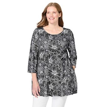 Woman Within Plus Size 2-Pocket Swing Tunic