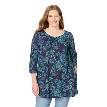 Woman Within Plus Size 2-Pocket Swing Tunic