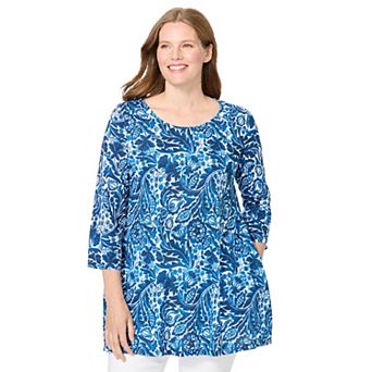 Woman Within Plus Size 2-Pocket Swing Tunic