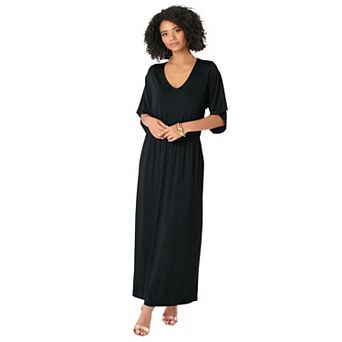 Roaman's Women's Plus Size Dolman Sleeve Maxi Dress