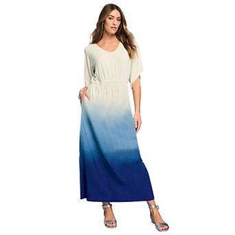 Roaman's Women's Plus Size Stretch Knit Dolman Sleeve Maxi Dress