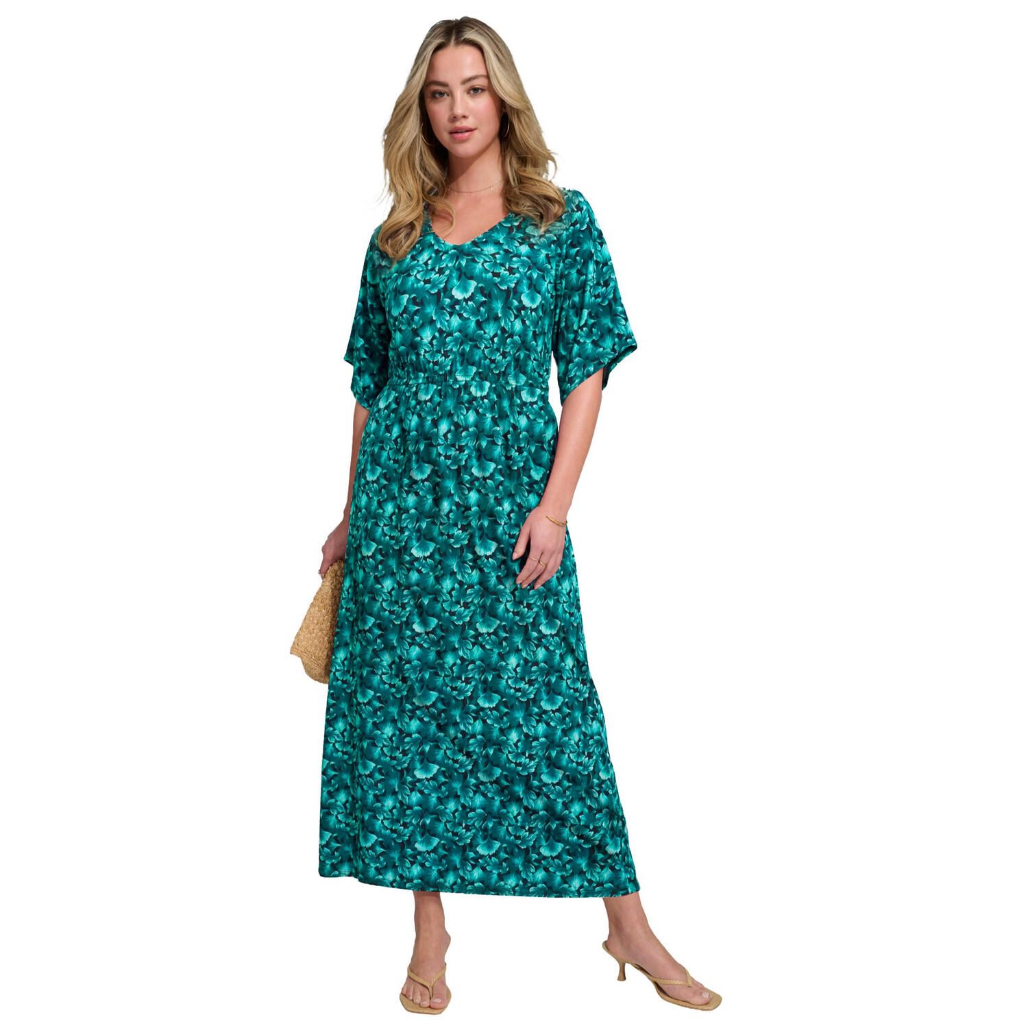 Женские платья Roaman's Plus Size Stretch Knit Dolman Sleeve Maxi Dress
