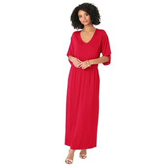 Roaman's Women's Plus Size Dolman Sleeve Maxi Dress