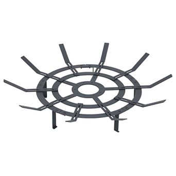 Aoodor 31 in Fire Grate, Round Adjustable Size Fire Pit Grate, Heavy Duty Burning Log Grate, Black
