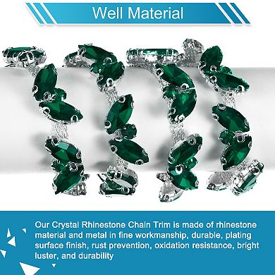 Rhinestone Chain Trim, Bling Shiny Crystal Chain Applique for Sewing, Clothing