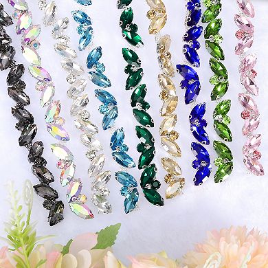 Rhinestone Chain Trim, Bling Shiny Crystal Chain Applique for Sewing, Clothing