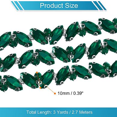 Rhinestone Chain Trim, Bling Shiny Crystal Chain Applique for Sewing, Clothing