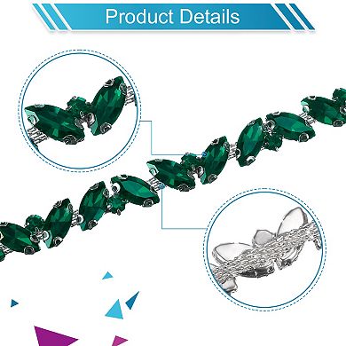 Rhinestone Chain Trim, Bling Shiny Crystal Chain Applique for Sewing, Clothing