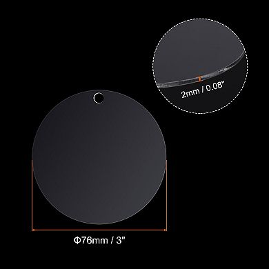 Acrylic Circle Blanks 3 Inch, 24 Pack Round Clear Disc Ornaments with Hole Transparent