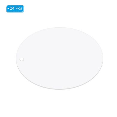 Acrylic Circle Blanks 3 Inch, 24 Pack Round Clear Disc Ornaments with Hole Transparent