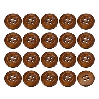 50 pc Wooden Buttons, 3/4" 4 Hole Round Wood Sewing Button Craft for Sewing DIY Craft Clothing