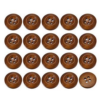50 pc Wooden Buttons, 3/4" 4 Hole Round Wood Sewing Button Craft for Sewing DIY Craft Clothing