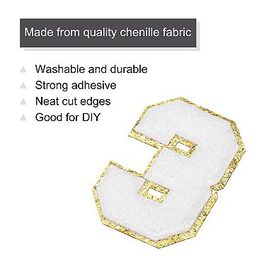 4 Pcs Number Patches Chenille Embroidery Numbers Patches for Clothes