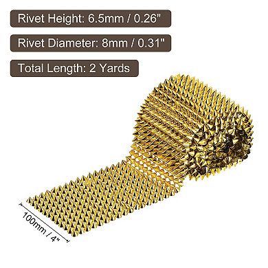 Sew Stitch on Cone Spikes Studs, Flat Back Spike Rivet Punk Trim Ribbon for DIY Clothing, Bags