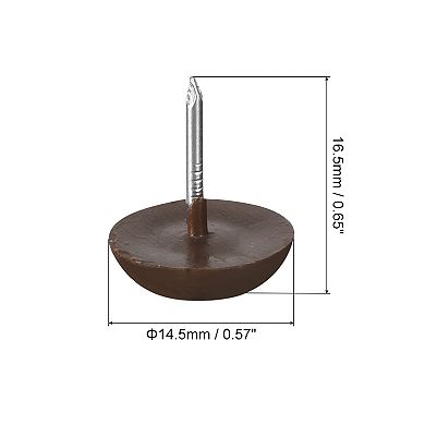 Plastic Nail-On Furniture Glides 100Pcs 14.5mm Dia Table Chair Sofa Leg Floor Protectors