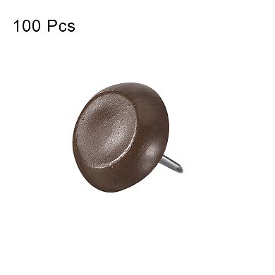 Plastic Nail-On Furniture Glides 100Pcs 14.5mm Dia Table Chair Sofa Leg Floor Protectors