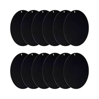 Acrylic Circle Blanks 4 Inch, 12 Pack Round Clear Disc Ornaments with Hole Black