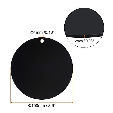 Acrylic Circle Blanks 4 Inch, 12 Pack Round Clear Disc Ornaments with Hole Black