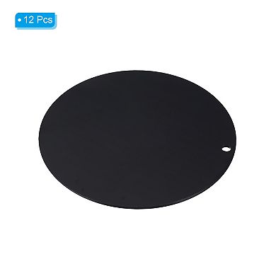 Acrylic Circle Blanks 4 Inch, 12 Pack Round Clear Disc Ornaments with Hole Black