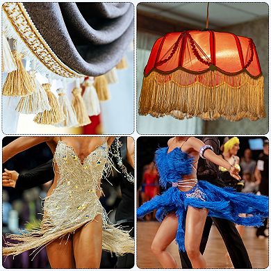 5 Yards of 10cm/4" Sequin Fringe Trim Sparkling DIY Fringe Tassel Trim Ribbon