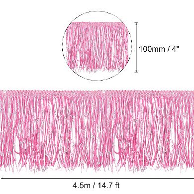 5 Yards of 10cm/4" Sequin Fringe Trim Sparkling DIY Fringe Tassel Trim Ribbon